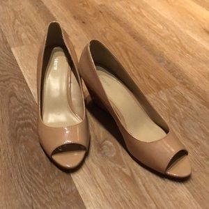 Beige wedge heels, worn once